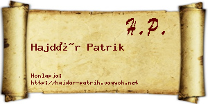Hajdár Patrik névjegykártya